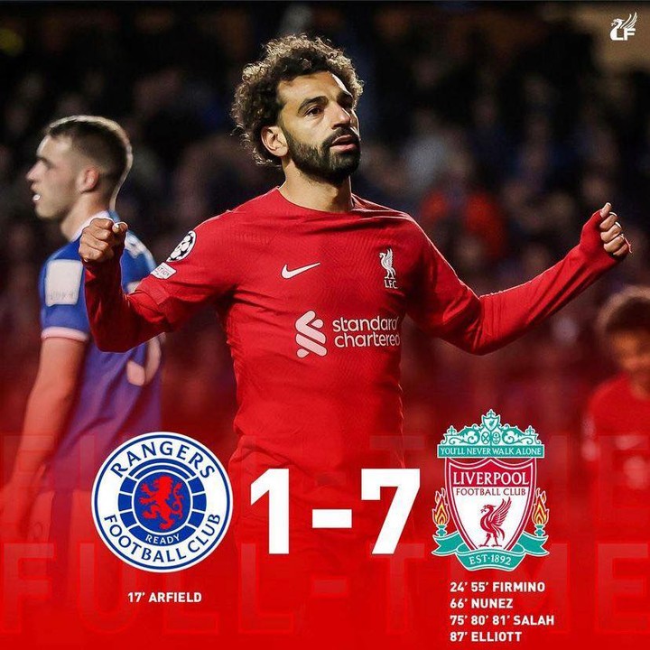 Salah jaring hatrik terpantas dalam sejarah Liga Juara-juara.

Mohamed Salah, dari bangku kerusi simpanan, telah menjaringkan hatrik dalam tempoh 6 minit.

Ramai yang terkejut dengan keputusan Klopp untuk memulakan perlawanan dengan meletak Salah di bangku simpanan, mungkin kerana memikirkan mereka bakal menentang Manchester City hujung minggu ini.

Namun, seolah-olah menunjukkan bahawa beliau tidak patut direhatkan, Salah jaringkan 3 gol yang kemas bagi membawa pulang bola perlawanan.

Mungkin juga kerana posisi yang diletakkan menyebabkan beliau lebih tangkas dalam menyudahkan peluang. Beliau lebih berada di posisi penyerang berbanding sayap.

Namun Liverpool masih lagi dijangkiti penyakit bolos gol awal sebelum jaring 7 gol balas.

Semoga semua orang enjoy tengok separuh masa kedua tadi 😎

Semangat kuat, jom kalahkan Manchester City!