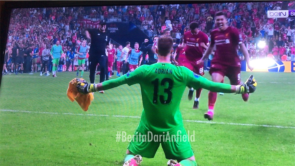 UEFA Supercup 2019 - Adrian sejurus selepas menyelamatkan penalti